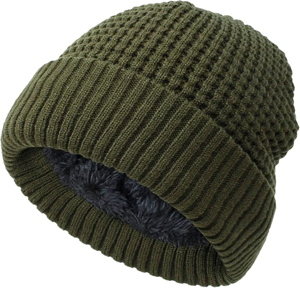 Beanie Hat for Women Men Winter Hat Fleece Lined Ski Slouchy Skull Cap