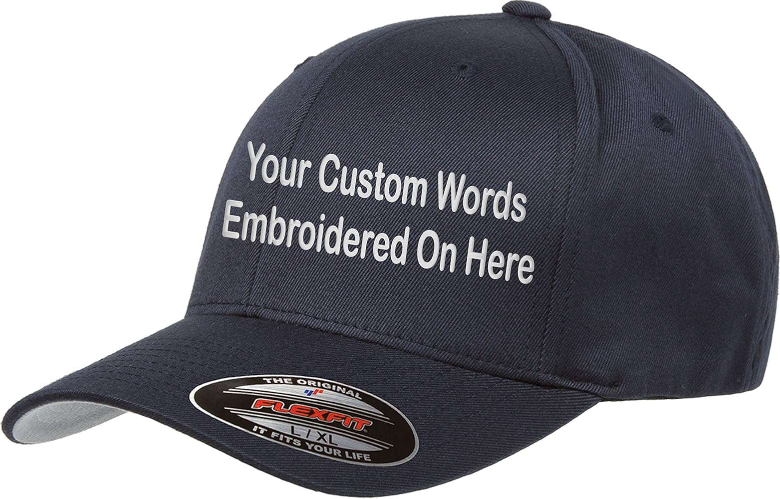 Custom Hat Flexfit 6277 6533 Delta & More Embroidered. Your Own Text Curved Bill