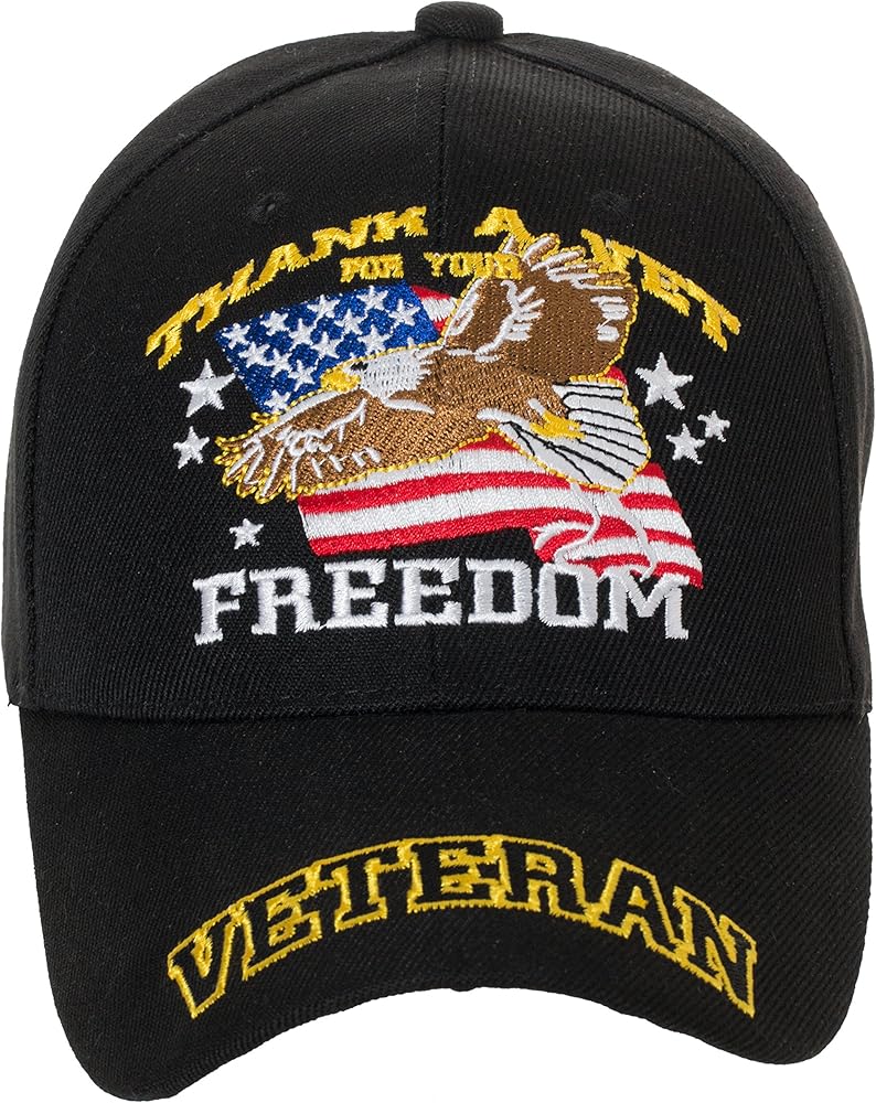 Artisan Owl Thank A Vet for Your Freedom Veteran Hat Cap - Embroidered Cap