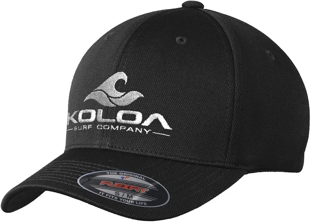 Koloa Surf Embroidered Classic Wave Flexfit Cool & Dry Poly Block Mesh Cap