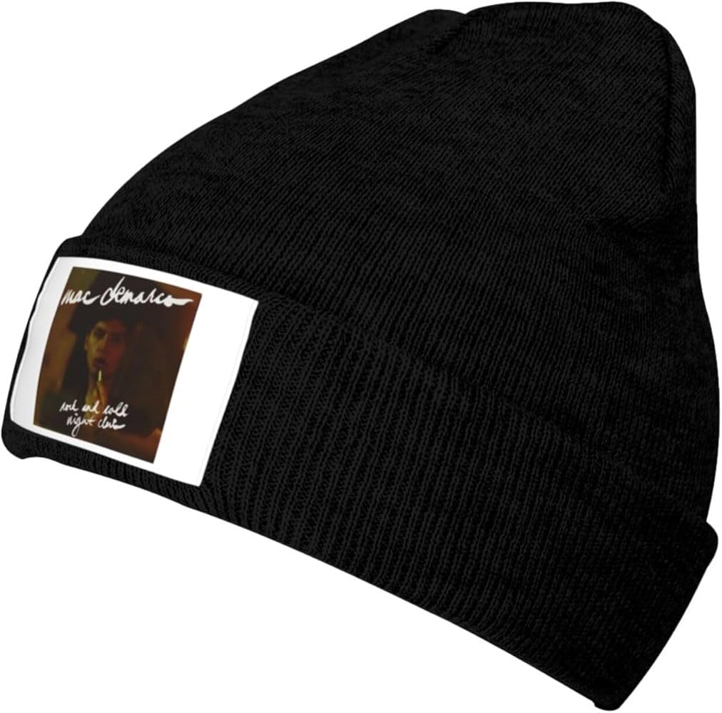 Mac Demarco Knitted Hat Fashion Cuffed Ski Warm Knit Skull Caps Classic Plain Beanie for Men Women Black