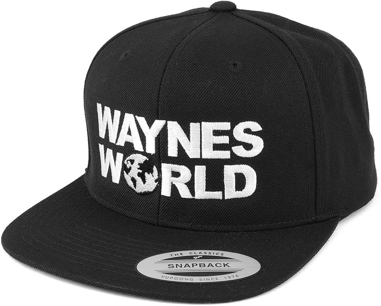 Flexfit Wayne's World Embroidered Flat Bill Snapback Cap