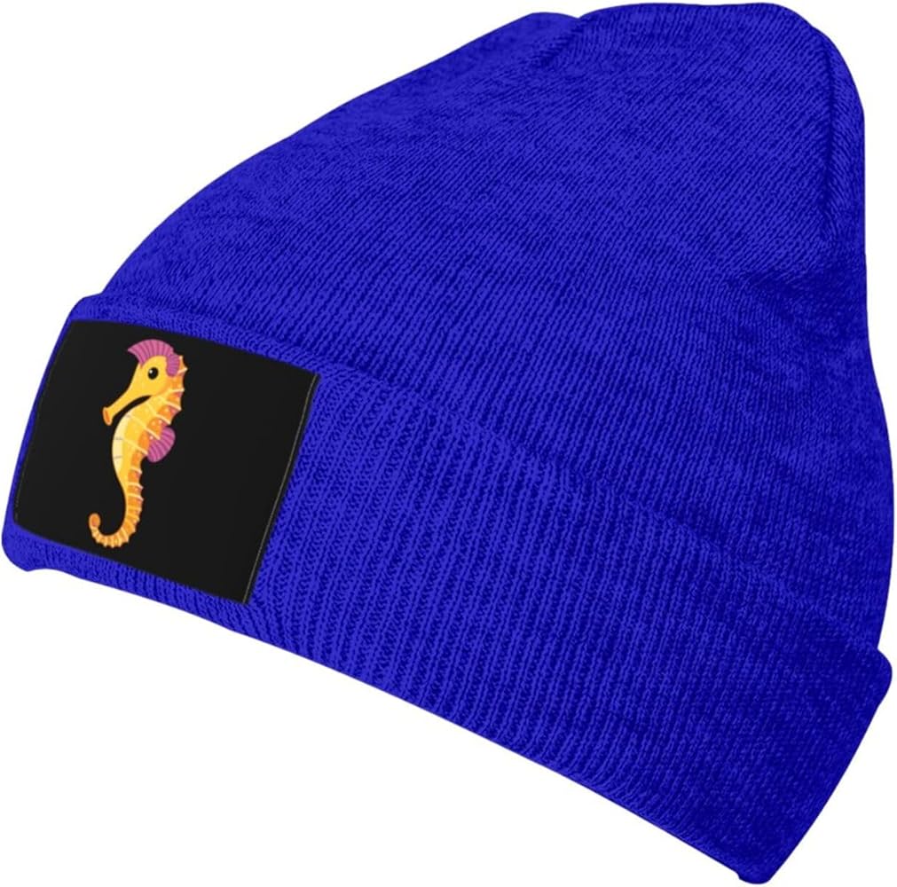 Cute Seahorse Beanie Hat for Men Women Winter Warm Knit Hats Soft Cozy Skull Cap