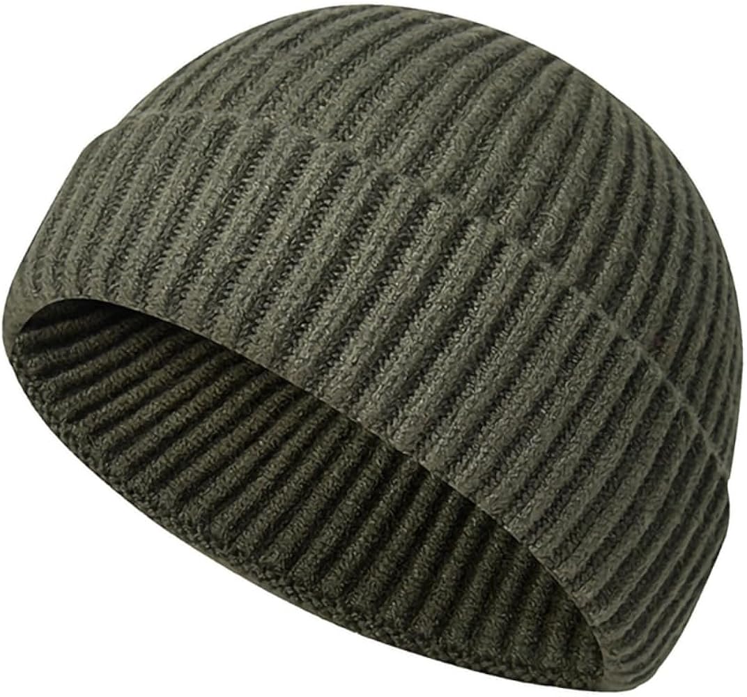 Fisherman Beanie for Men Knit Trawler Beanie Short Cuffed Watch Cap for Men Women