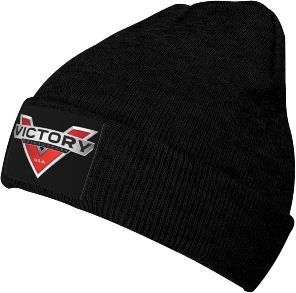 Victory Motorcycles Print Beanie Hat Knit Hat Casual Hat for Men WomenBlack