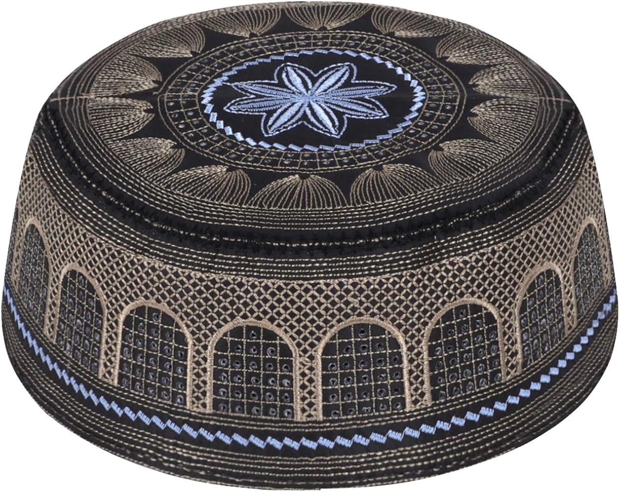 Men's Muslim Prayer Kufi Hat Skull Cap Islam Praying Beanie Caps Topi Ramadan Eid Gift