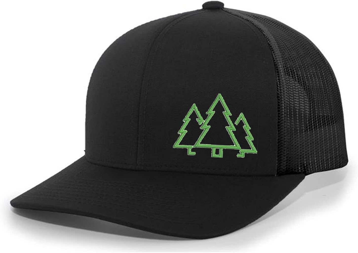 Heritage Pride Pine Trees Mens Embroidered Mesh Back Trucker Hat Baseball Cap