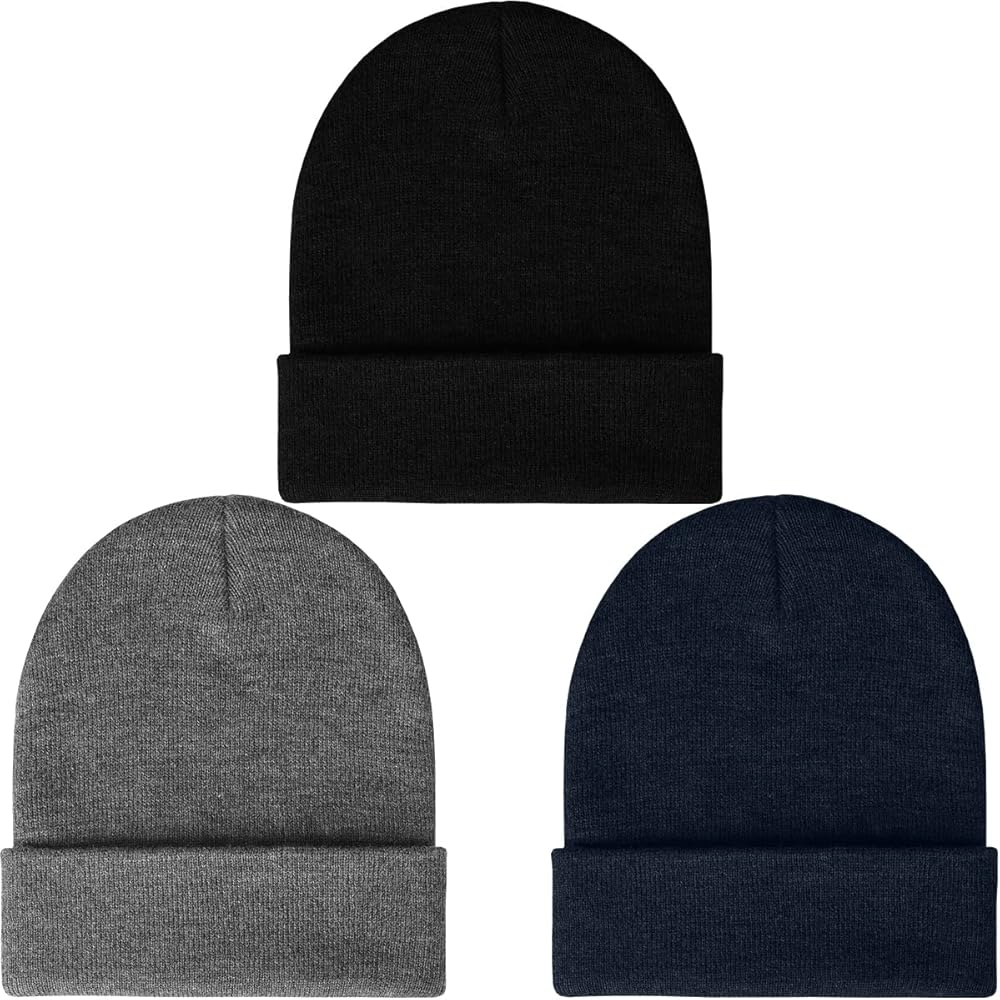 3 Pack Soft Winter Skull Beanie for Men＆Women,Warm Knit Ski Hat Unisex