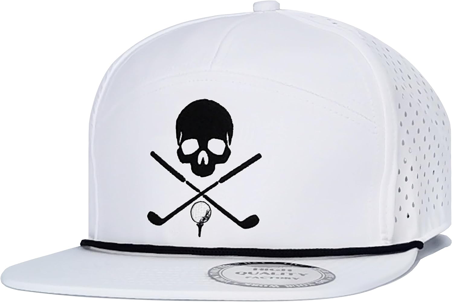 Funny Golf Hats Flat Bill for Men Women,Golf Gifts Skull Baseball Cap for Adults Humor