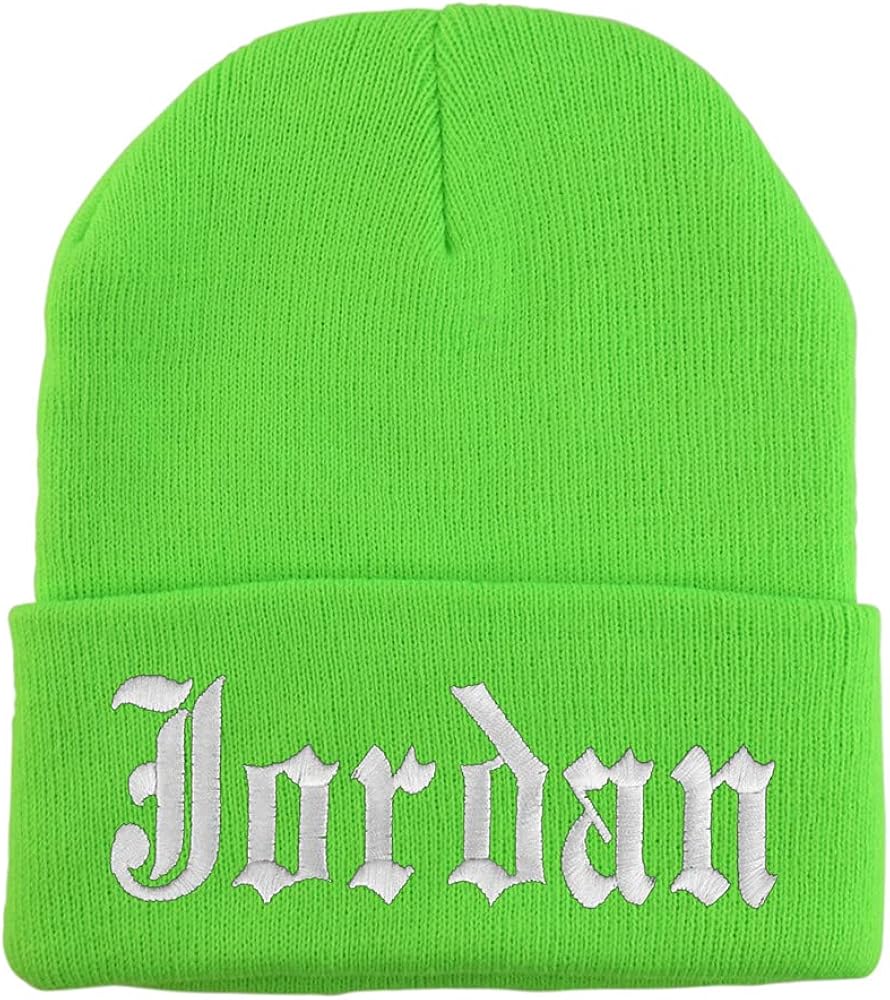 Trendy Apparel Shop Jordan Old English Embroidered Long Cuff Beanie