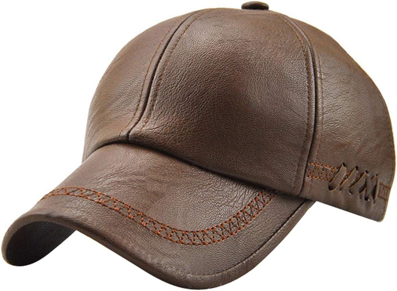 Men Retro Style PU Leather Baseball Cap