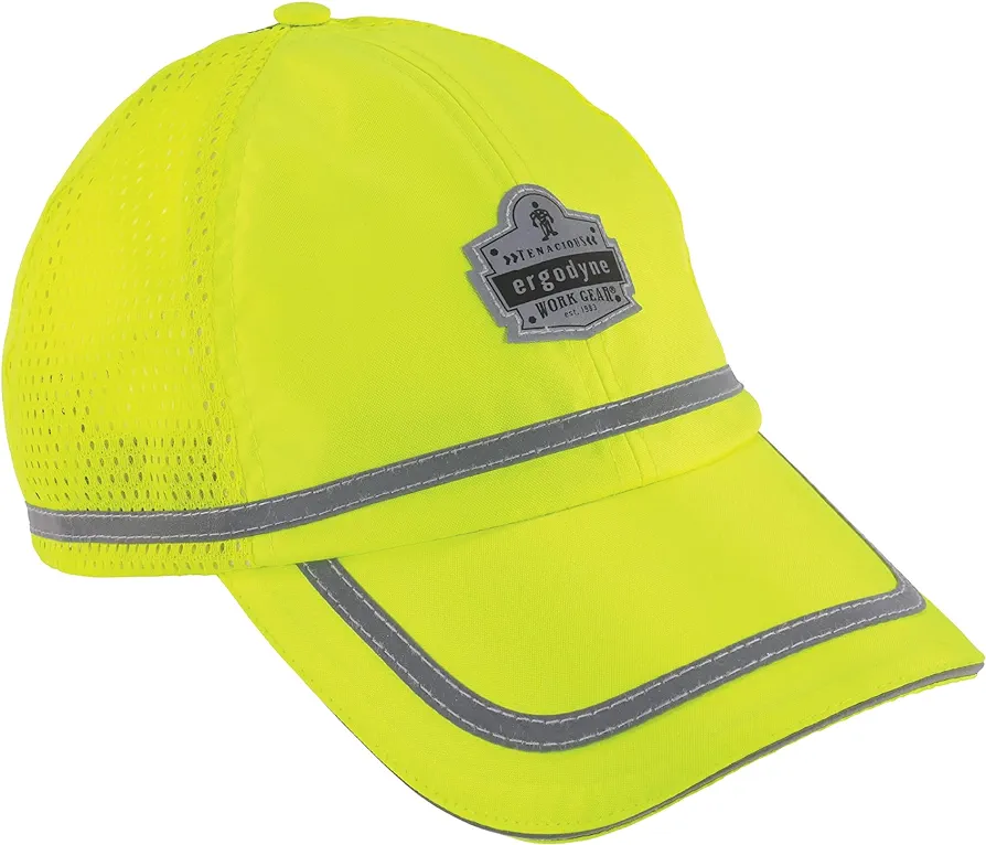 Ergodyne mens High Visibility, Reflective Hat Cap, Lime, One Size US