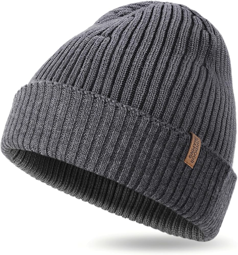 OUTDOOR SHAPING Merino Wool Beanie for Men & Women, Unisex Daily Cuffed Plain Knit Hat, Soft Warm Winter Hat