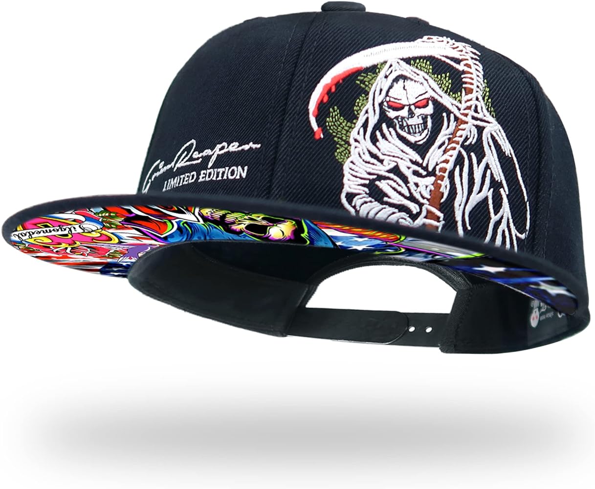 Snapback Hats for Men Women Fashion Grim Reaper Skull Dad Baseball Caps