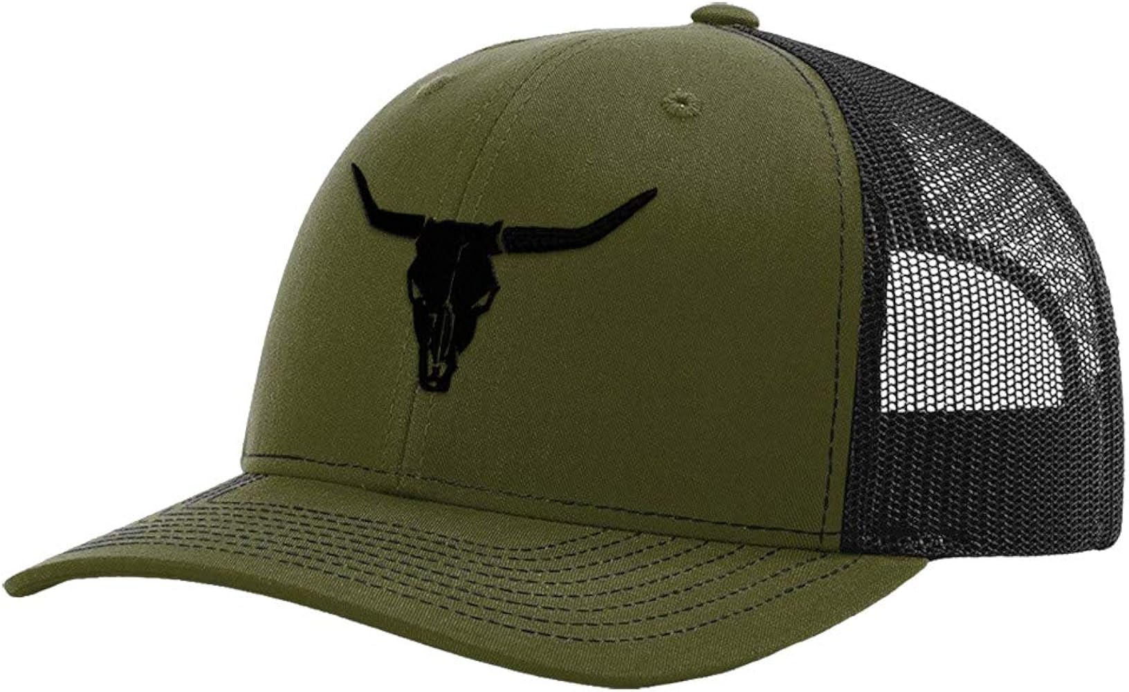 Custom Richardson Trucker Hat Cow Skull A Embroidery Polyester Baseball Cap