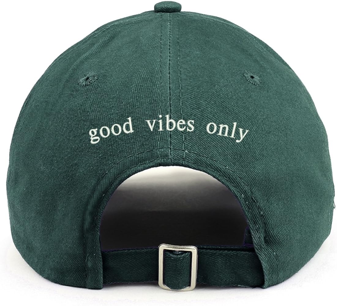 Trendy Apparel Shop good vibes only (Back) Embroidered 100% Cotton Dad Hat