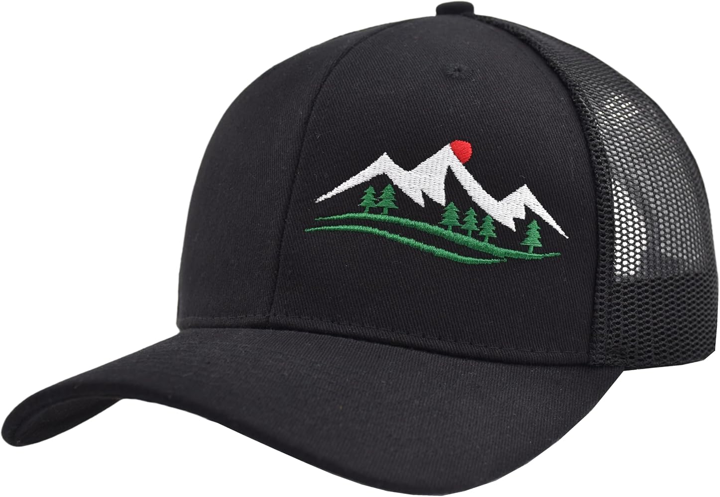 TSSGBL XXL, XL Mountain Embroidery Snapback Trucker Hat Adjustable Mesh Outdoor Baseball Cap for Big Head Men Women