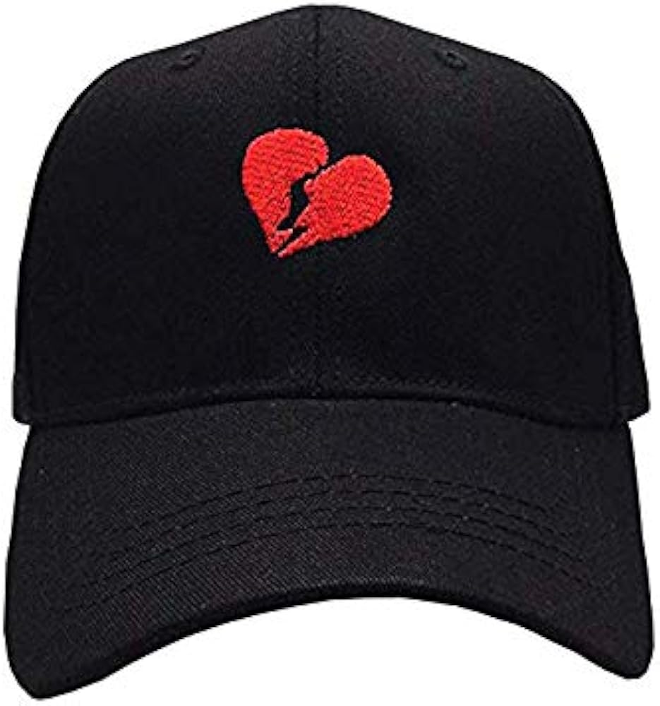 Embroidered Broken Heart Baseball Cap,Adjustable Curved Dad Hat