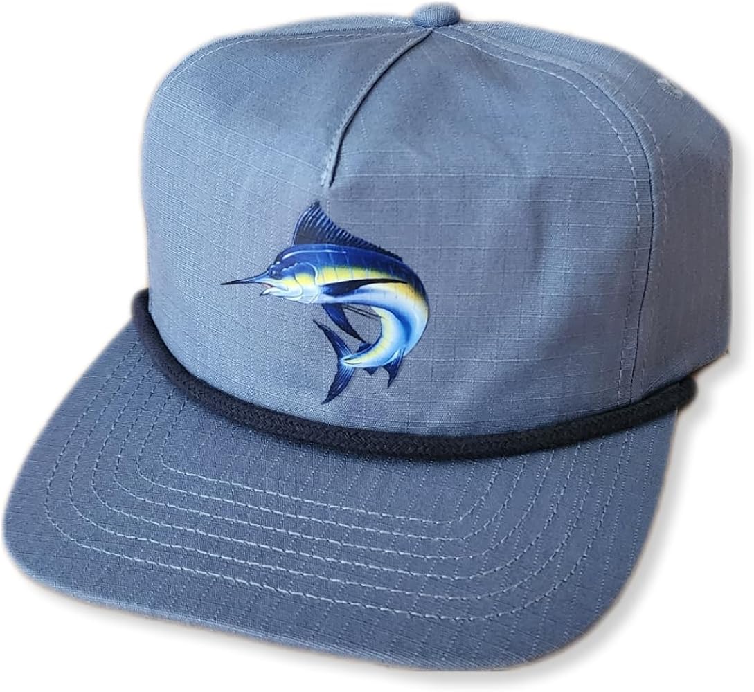 Fishing Fish Nylon Snapback Hat Cap Fly Deep Sea Offshore