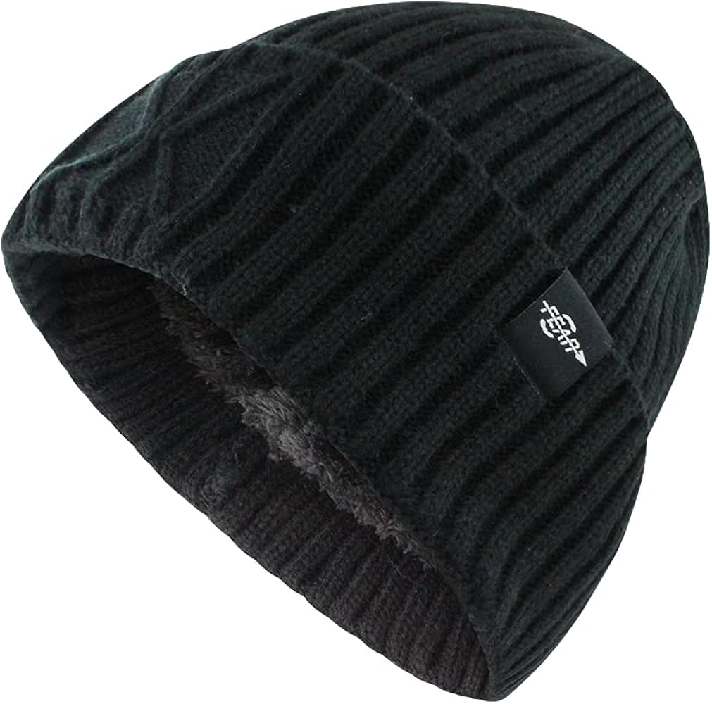 NJ Watch Cap Extreme Warm Black Cuff Outdoor Winter Skullies Beanie Hat for Men Women Kids