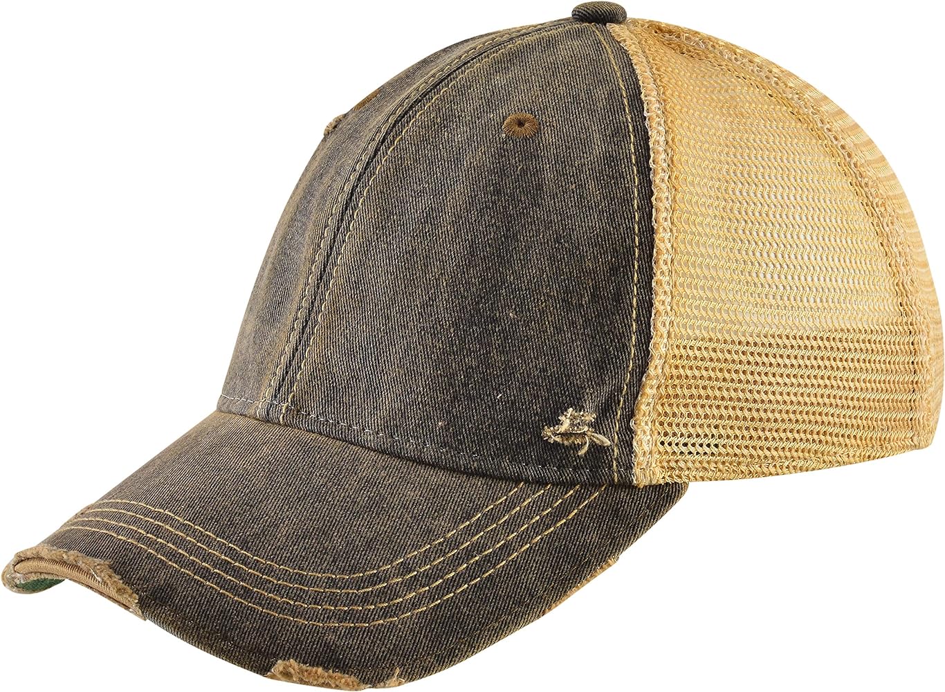 Vintage Distressed Baseball Cap – Unstructured Fit Adjustable Snapback Hat for Men & Women