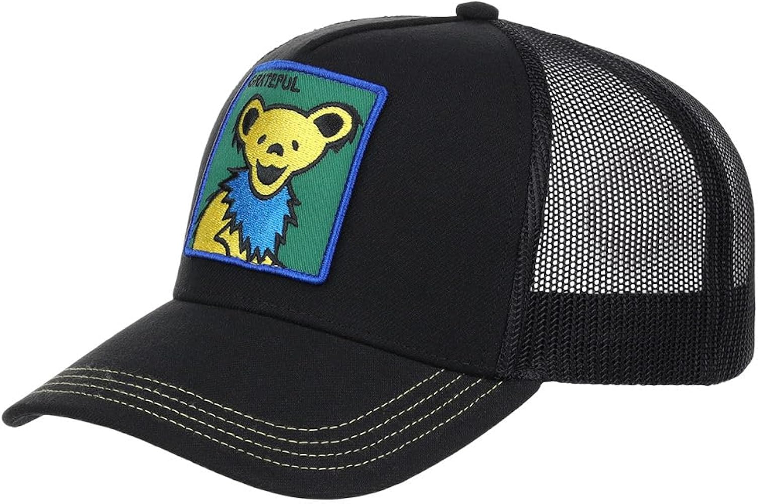 Grateful Dead Dancing Bear A-Frame Adjustable Snapback Hat BLK/YEL, Black/Yellow