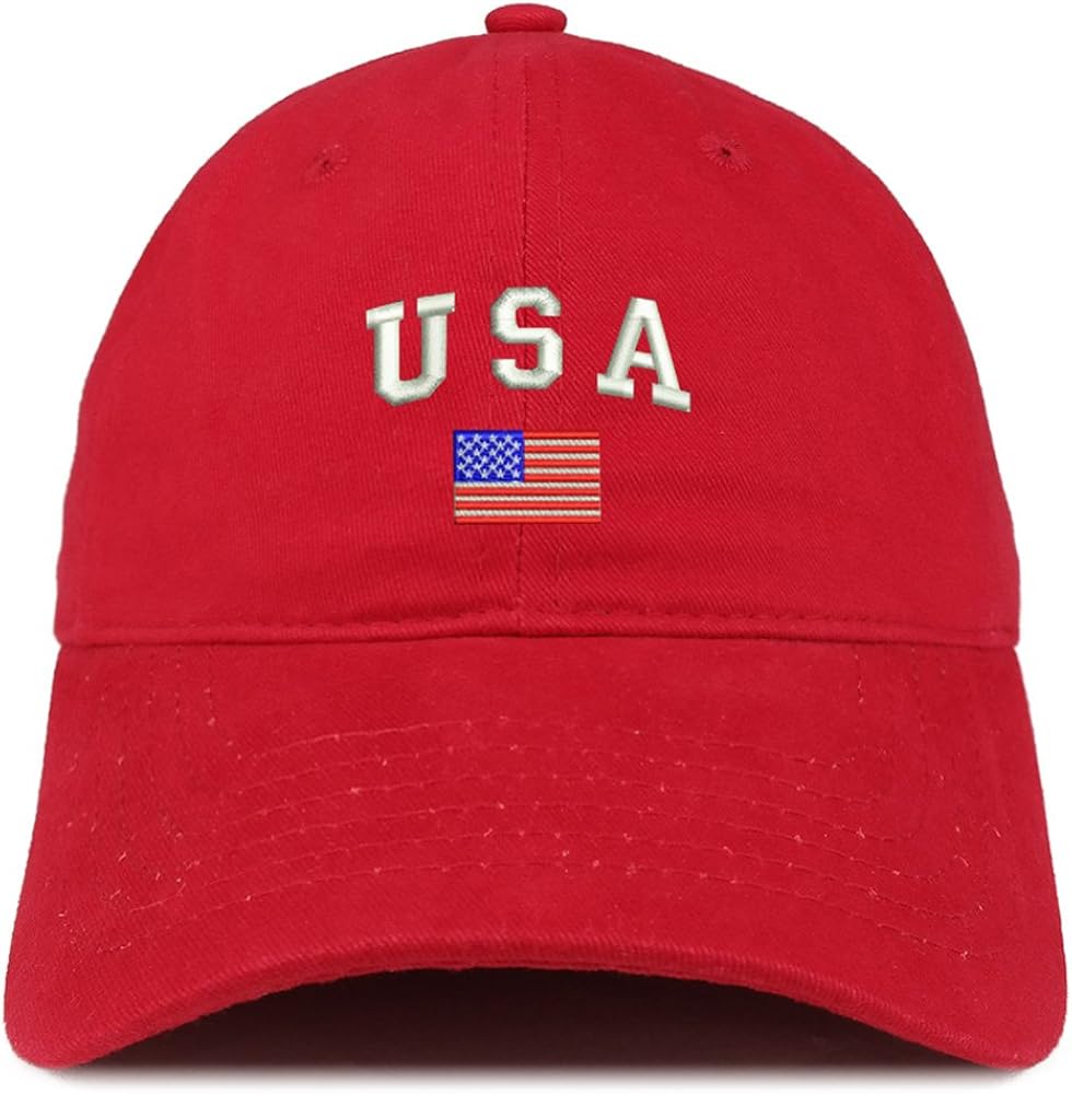 Trendy Apparel Shop American Flag and USA Embroidered Dad Hat Patriotic Cap