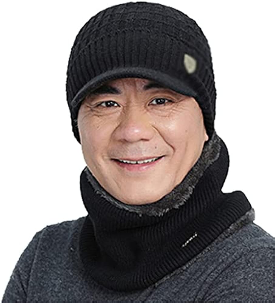 Winter Hat Beanies Hats Winter Beanies for Men Women Wool Scarf Caps Balaclava Bonnet Knitted Hat (Color : A, Size : One Size)