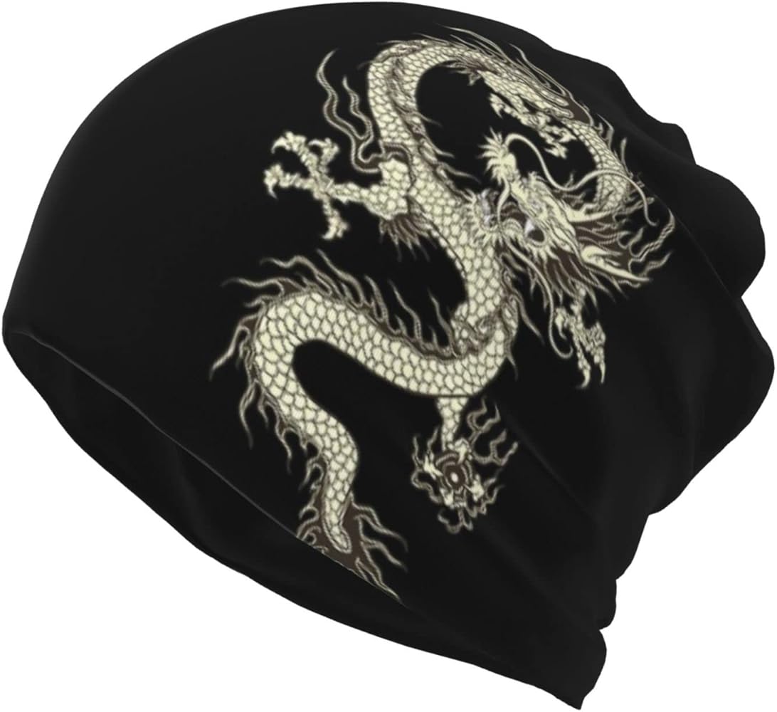 Dragon Beanie Hats Slouchy Knit Hat Mens Beanie Caps Cool Hat for Shopping Yoga Sport Travel