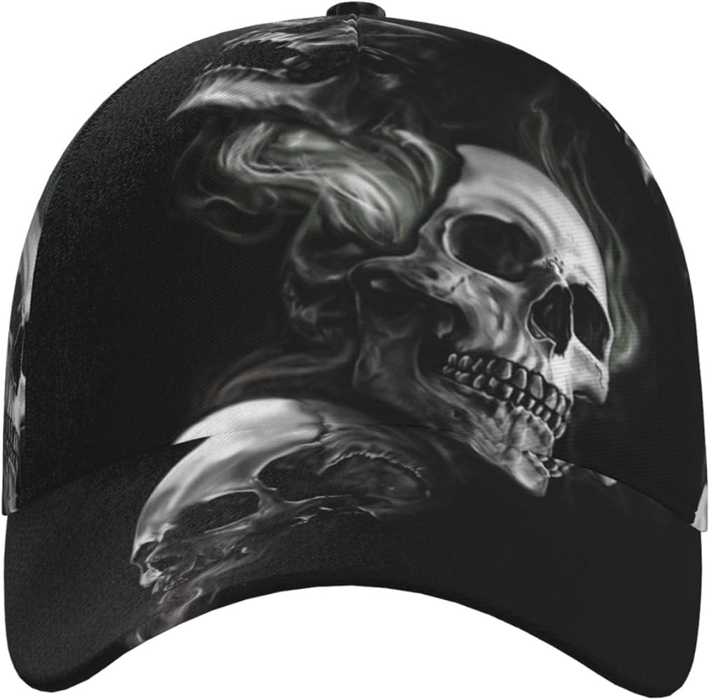 Skull Baseball Cap Adjustable Snapback Cap Men Sun Hat Cool Baseball Hats Halloween Cap for Outdoor