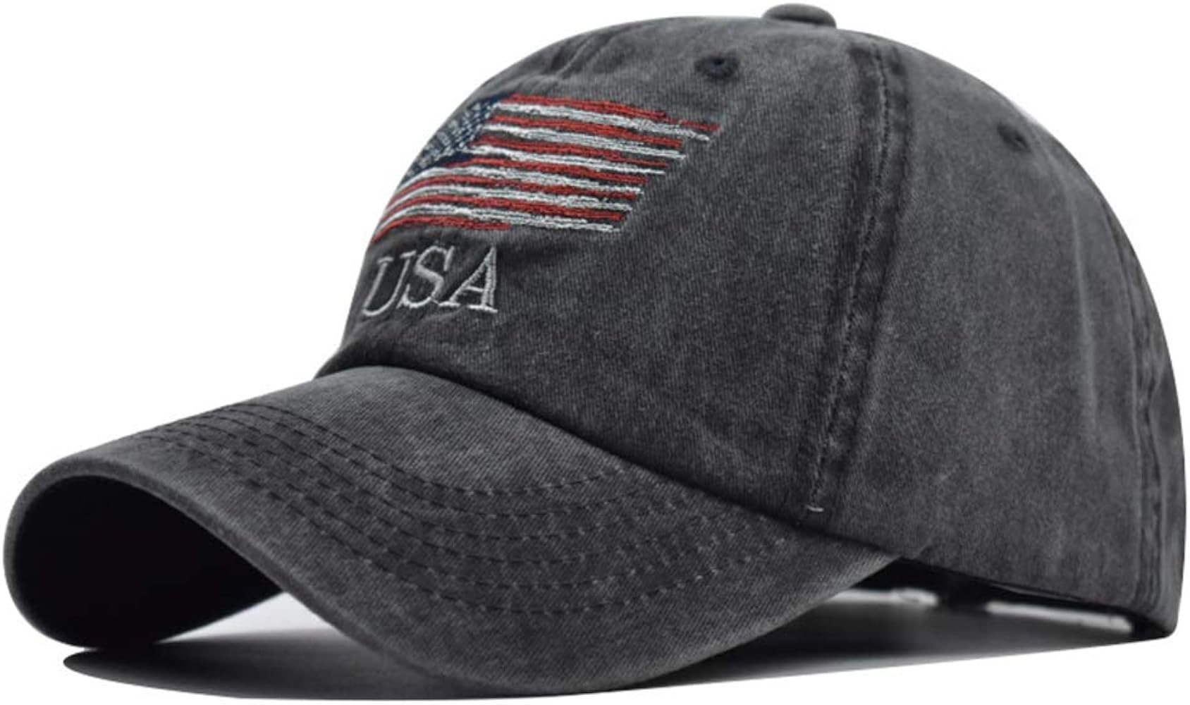 American Flag Hats Vintage Washed Distressed Cotton Dad Hat Baseball Cap Adjustable Trucker Unisex Style Headwear