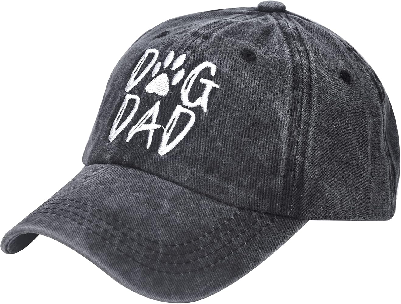 Men's Dog Dad Washed Adjustable Baseball Cap Dog Lover Hat