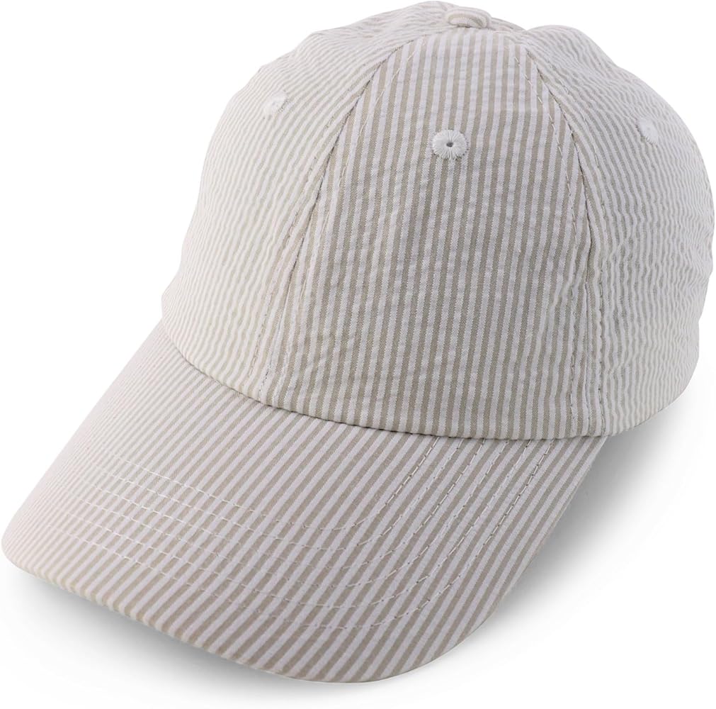 Trendy Apparel Shop Lightweight Unstructured Cotton Seersucker Baseball Cap