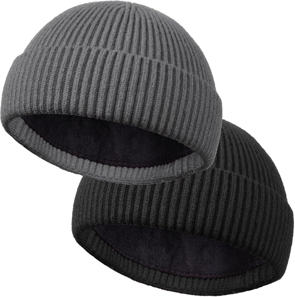 ROYBENS Warm Beanie Hats for Men Women, Fleece Lined Beanies Winter Warm Hat Knit Cuffed Cap Unisex