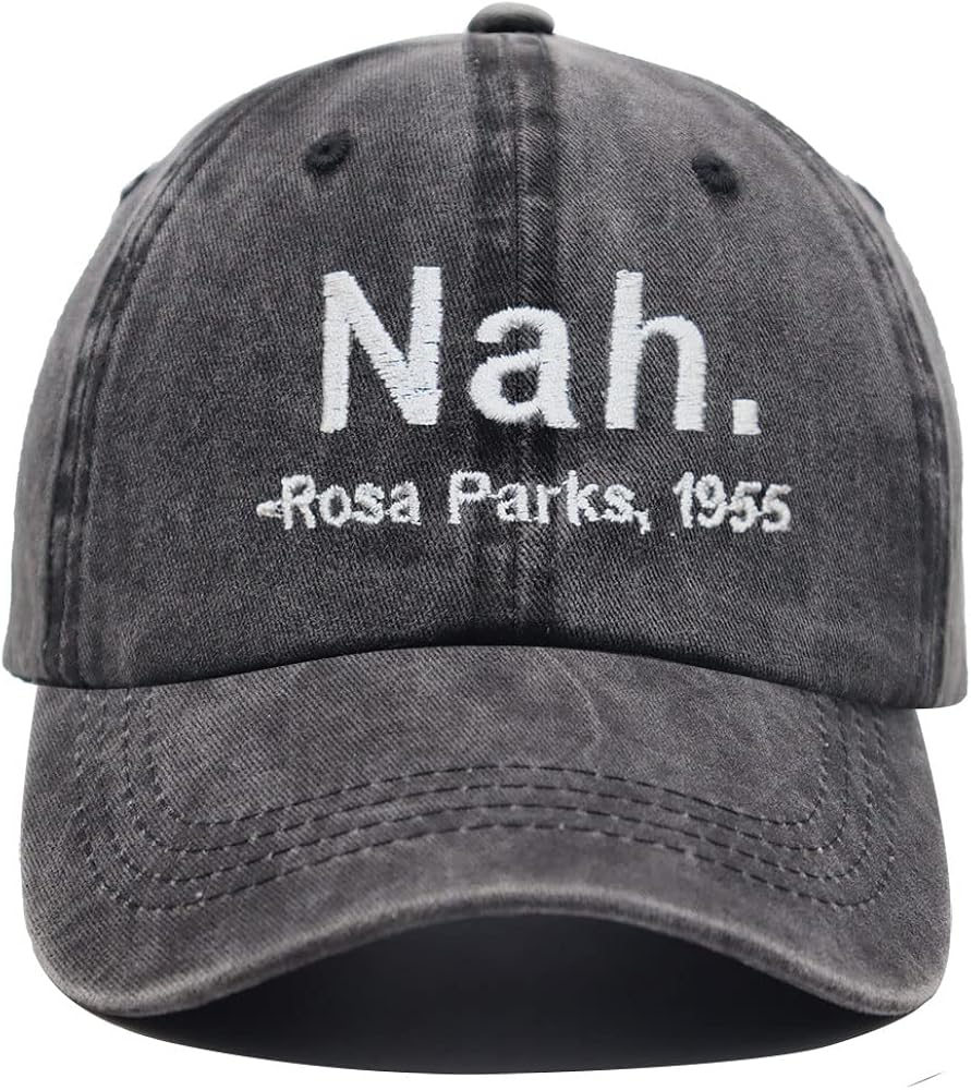 Nah. Rosa Parks, 1955 Vintage Denim Hat Adjustable Washed Baseball Cap for Men and Women