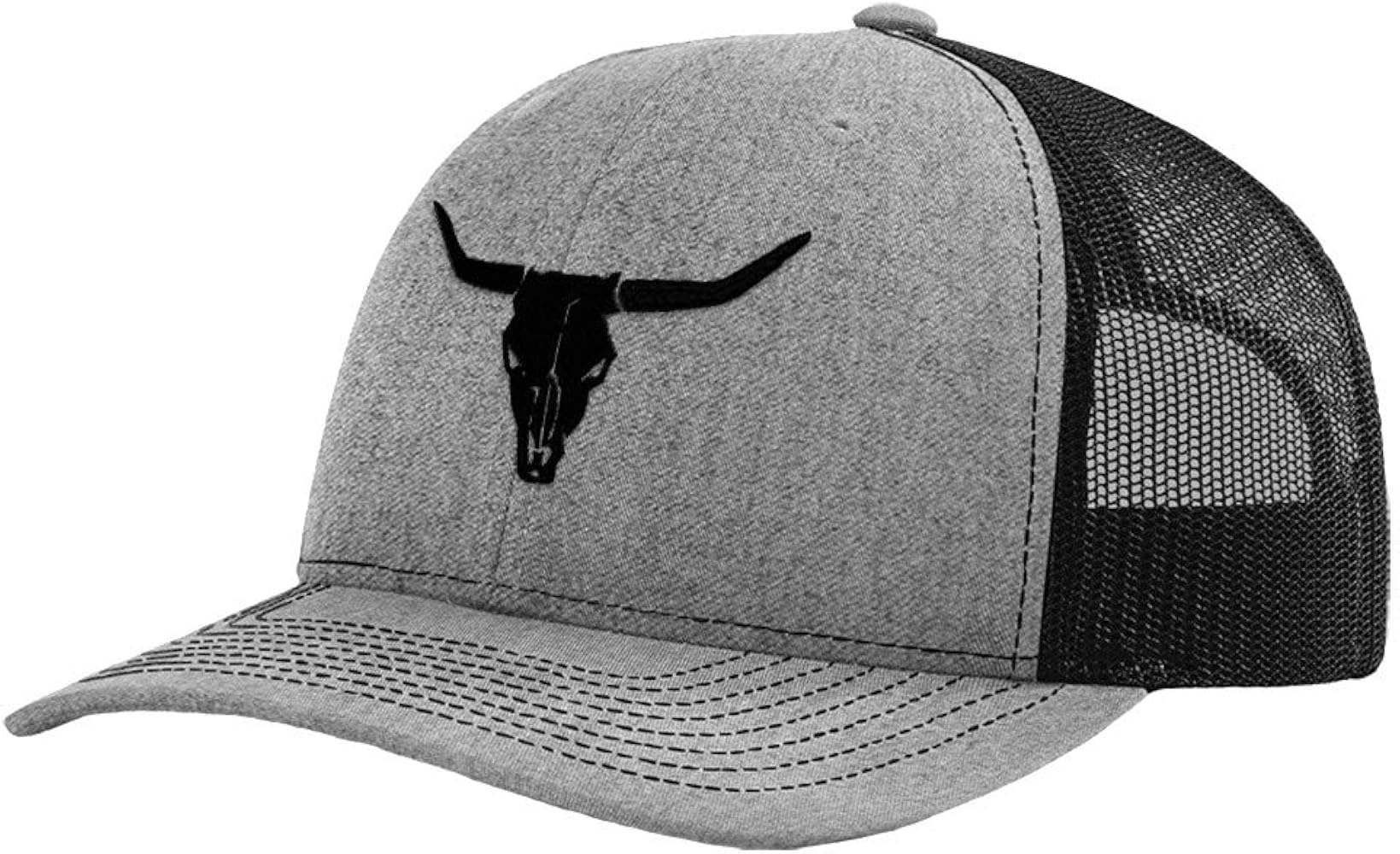 Custom Richardson Trucker Hat Cow Skull A Embroidery Polyester Baseball Cap