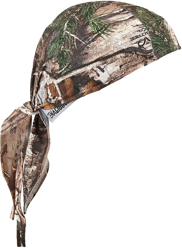 Ergodyne Mens Beanie High-Performance Terry Cloth Bandana - Tie, Realtree Camo