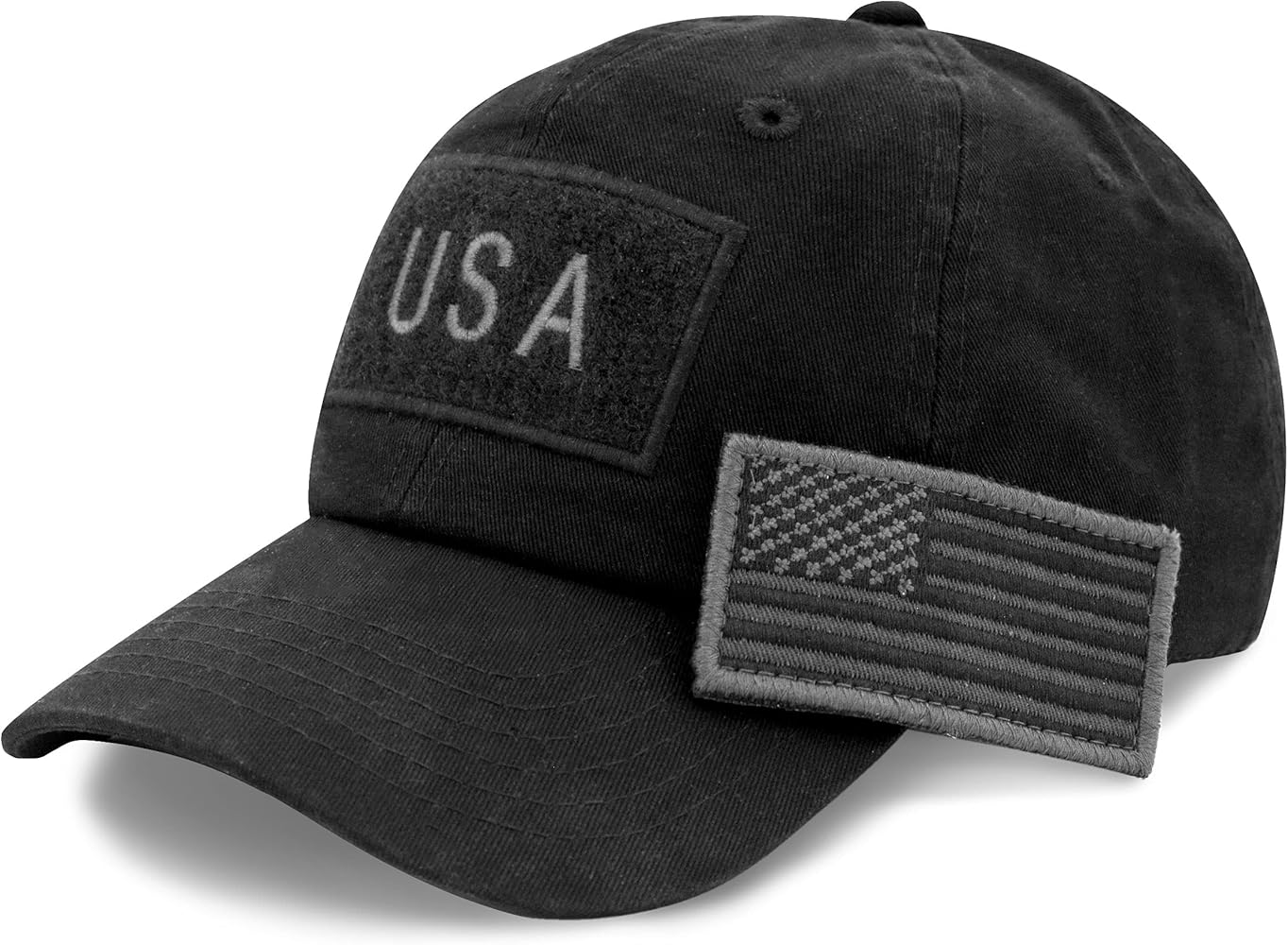 The Hat Depot Cotton & Pigment Low Profile Tactical Operator USA Flag Patch Military Army Cap