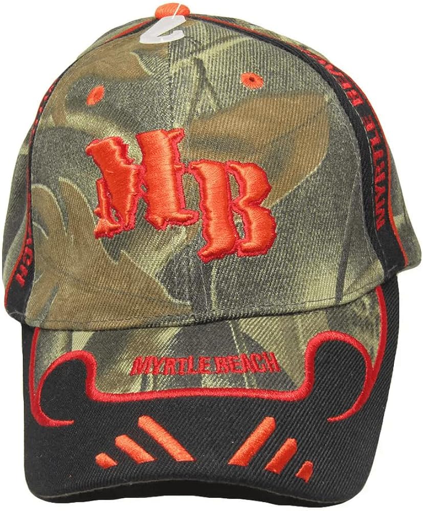 Myrtle Beach MB South Carolina SC Camouflage CAMO Black Embroidered Cap Hat