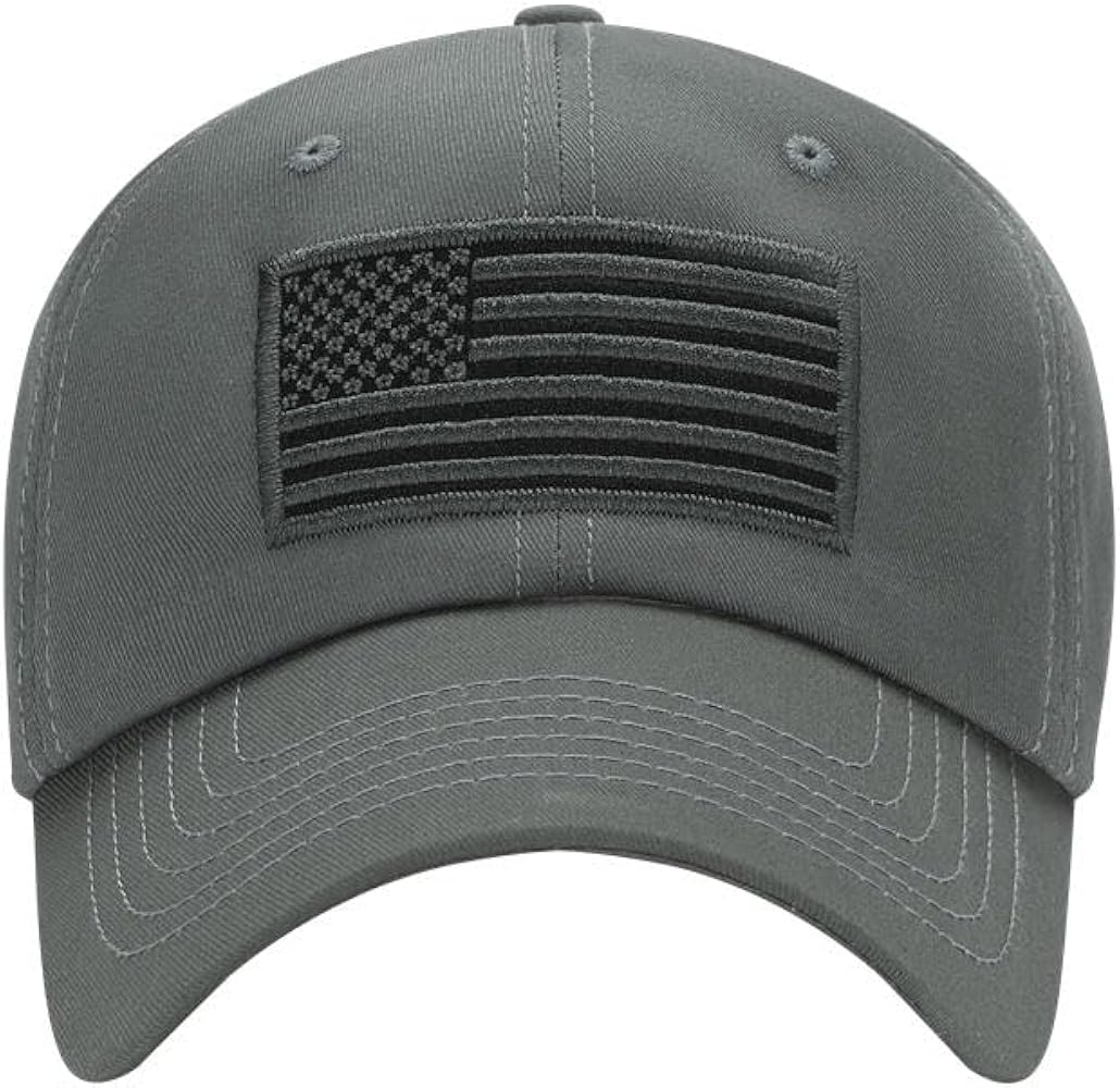 American Flag Hats for Men Women Low Profile USA Baseball Cap Outdoor Dad Hat Dark Gray