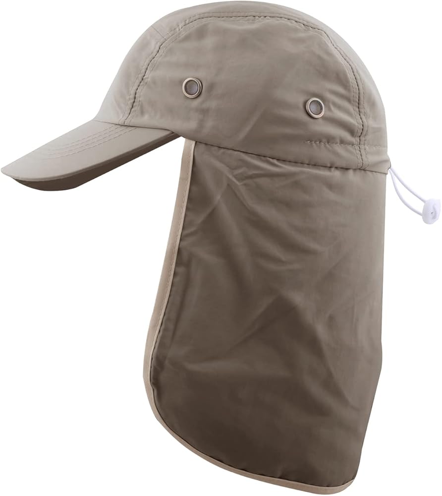 Men's UV Sun Protection Cap Foldable Quick Dry Lightweight with Neck Flap Cover Visor Hat