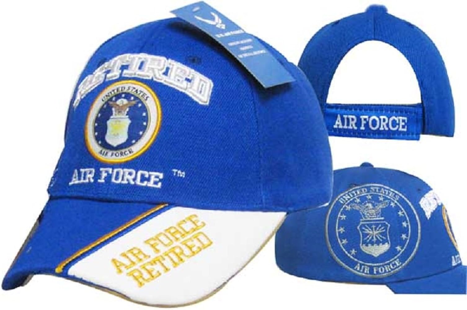 U.S. Air Force Retired Blue / White Bill Shadow Blue Embroidered Cap Hat 593