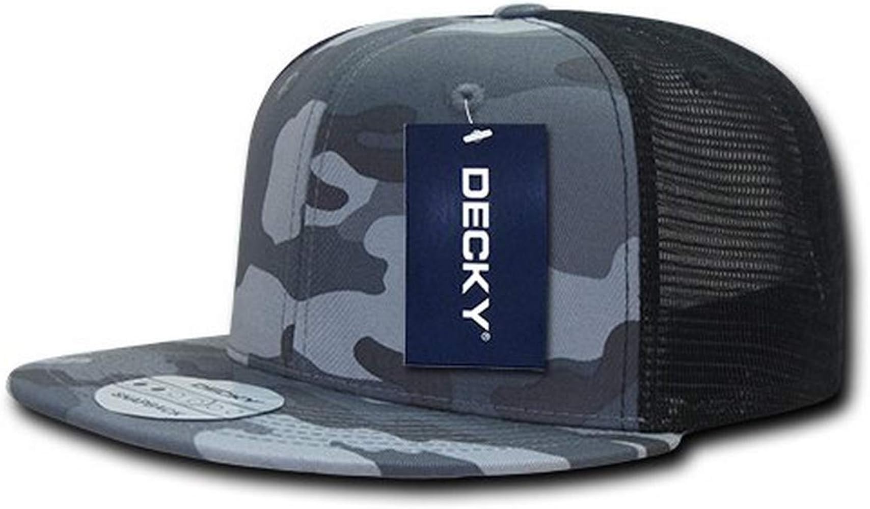 DECKY 1055-UUB Cotton Flat Bill Trucker, Urb/blk, Urban/Urban/Black