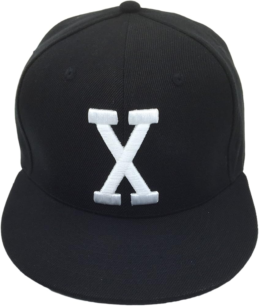 X Hat Snapback Custom 90s 3D Embroidered X Logo Vintage (Black)