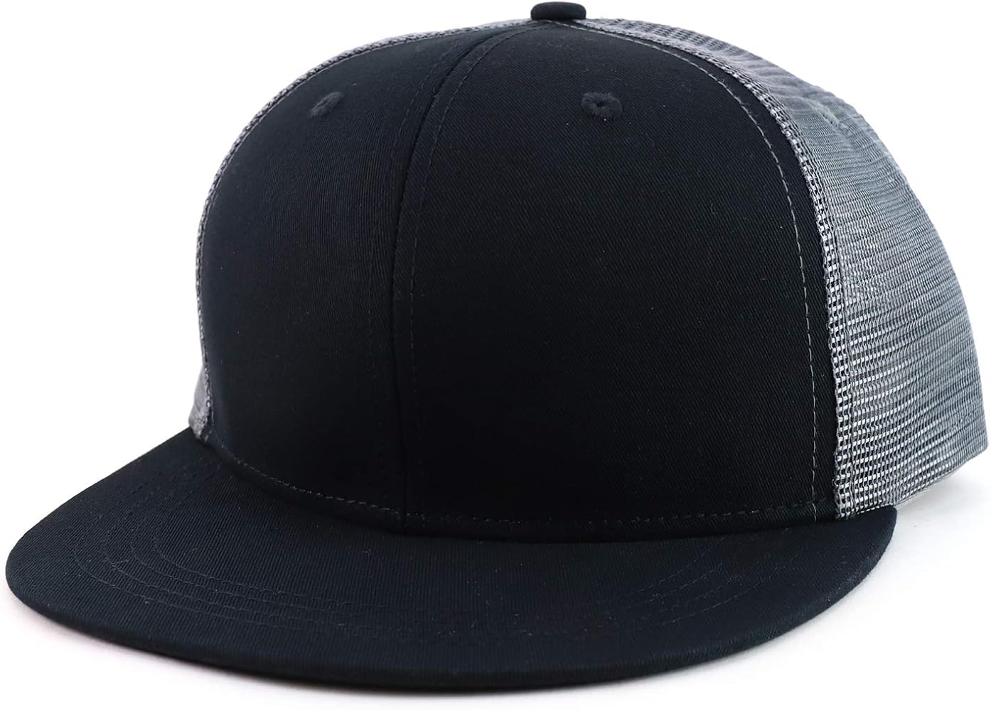 Oversize 2XL Blank Plain Structured Mesh Back Flatbill Snapback Cap