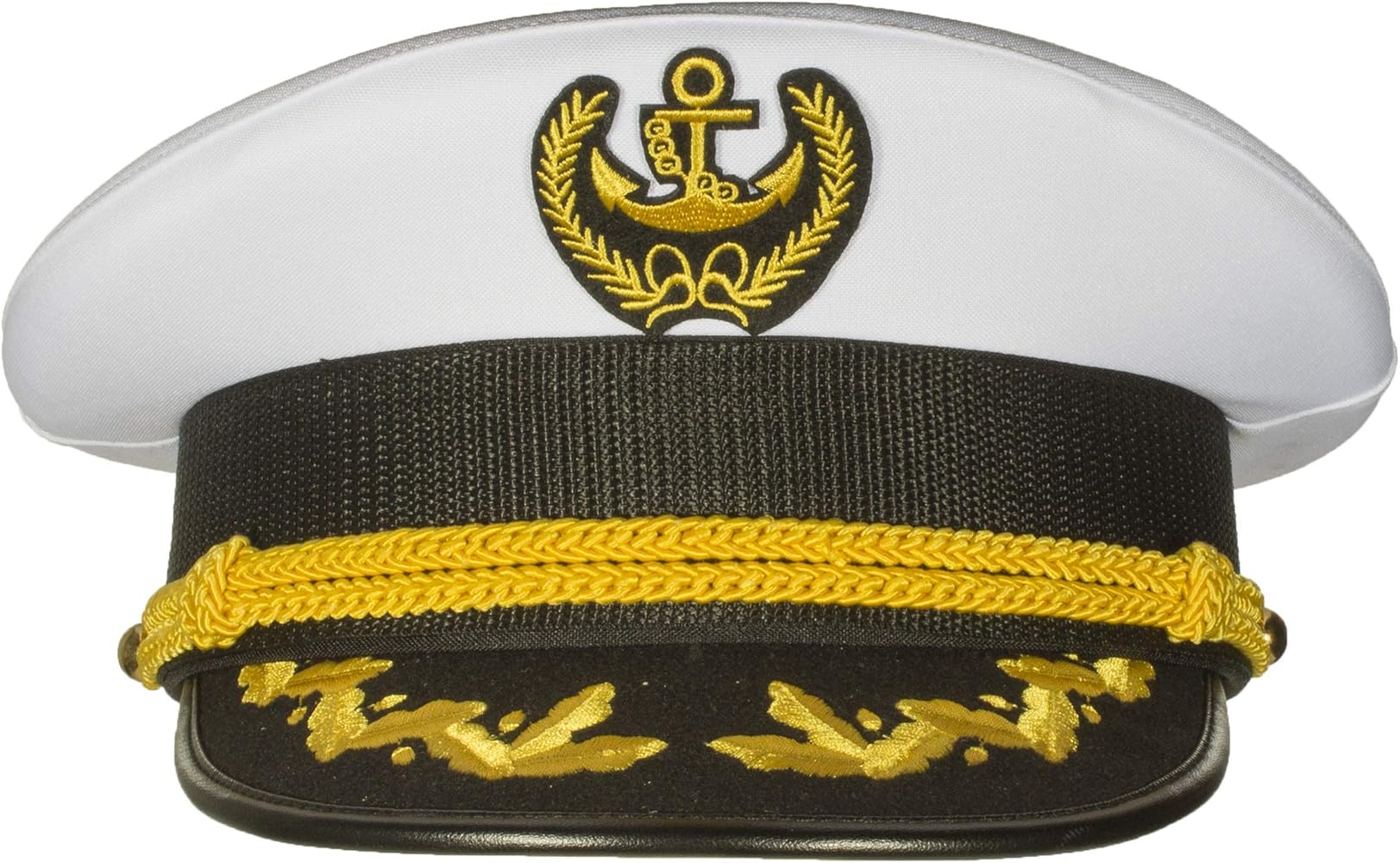 Deluxe Men's Captain Skipper Yacht Hat, Sizes 57-60 CM, Commercial Quality