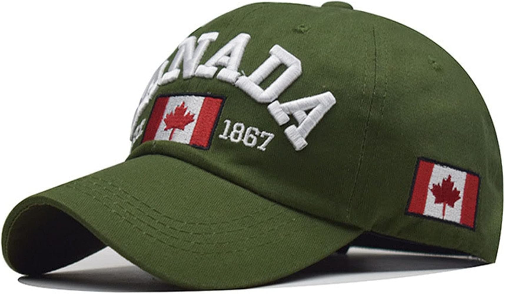 Arctic Fox Pure Cotton Men/Women Canada EST1867 Embroidered Maple Leaf Flag Cap/Hat | One Size | Adjustable Strap