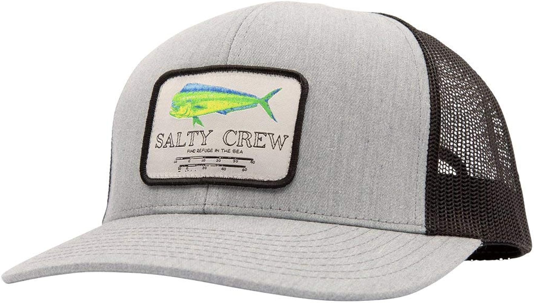 Salty Crew Men's Fish Logo Retro Trucker Hat - Unisex Adjustable Baseball Hat for Adults - Premium Cotton