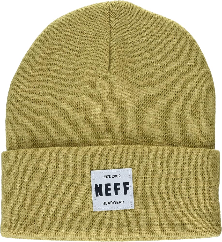 neff Men's Lawrence Beanie Hat Unisex Fold Cuffed, Light Brown, One Size