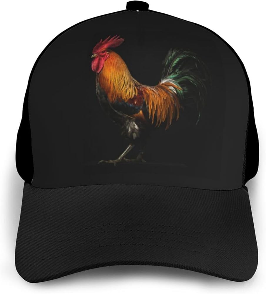 Rooster Hats for Men Women Rooster Baseball Cap Animal Trucker Hat Adjustable Fashionable Classic Caps for Outdoor Sport